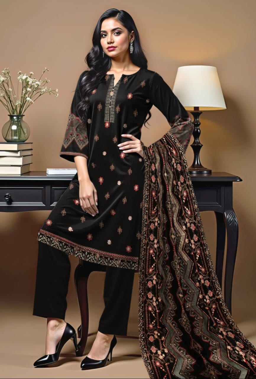 3pc-Embroidered-Dhanak D 44