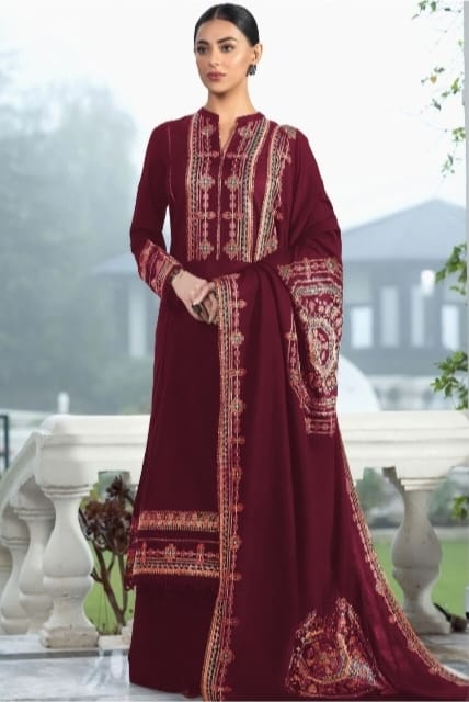 3pc-Embroidered-Dhanak D 63