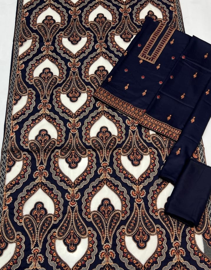 3pc-Embroidered-Dhanak D 33